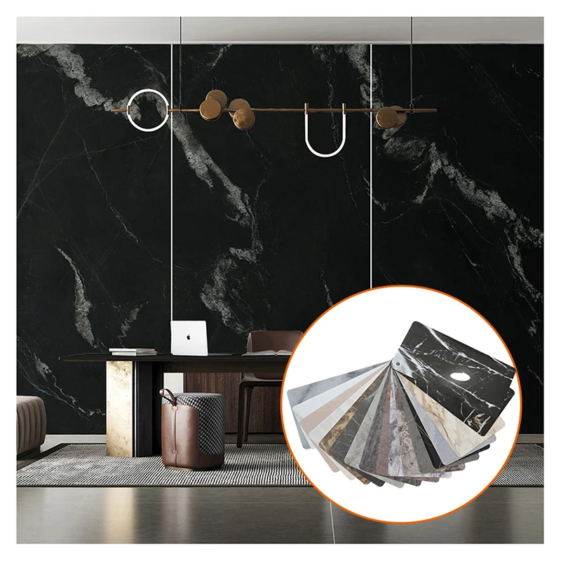 Waterproof Durable marble Grain Texture Wall Decorative PETG Laminate Film For Furniture