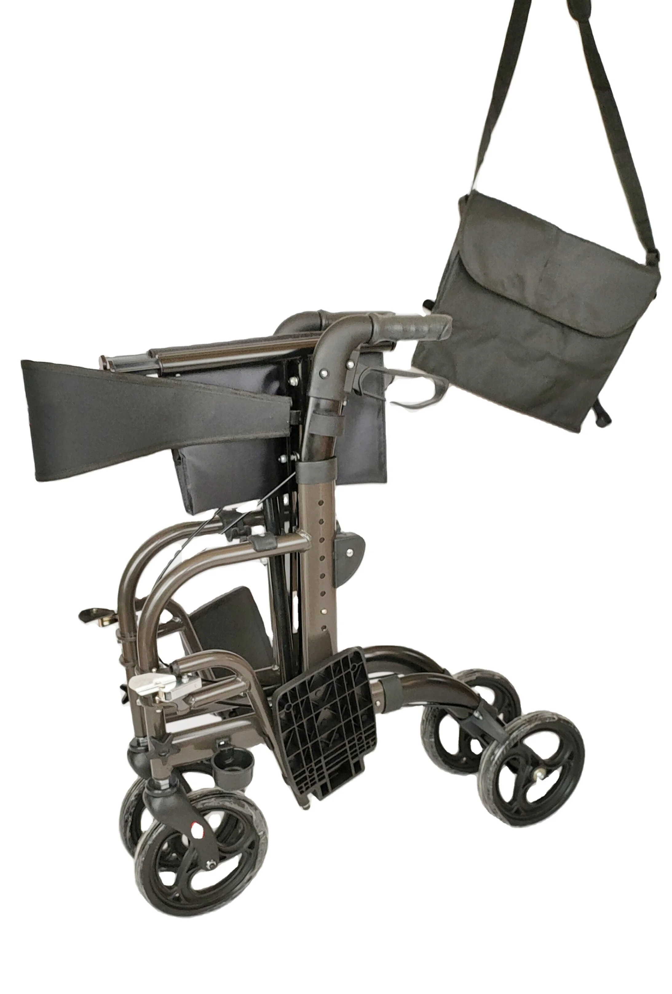 
Outdoor Aluminum walker with seat and footrest for disabled 