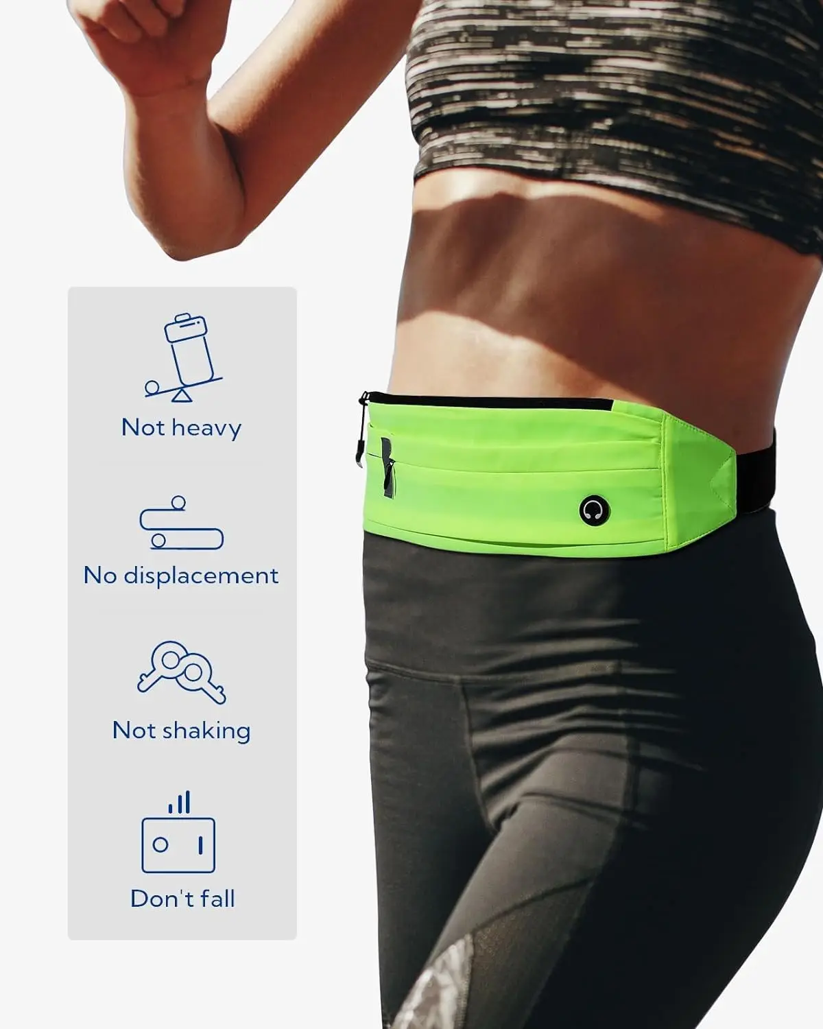 WATERFLY Running Belt Fanny Pack: Runner Marathon Jogging Waist Pack Sport Workout Exercise Fitness Phone Holder Belt for Men Wo