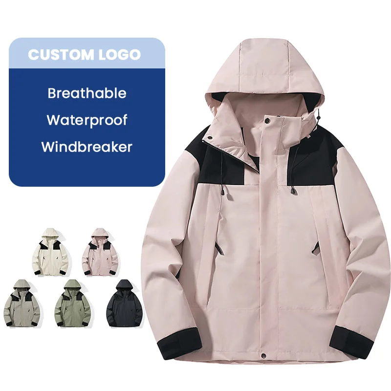 Multi-Pocket Windproof Ski Jacket OutsideCasual Windbreaker Water Repellent Hiking Outdoor Jacket For Men