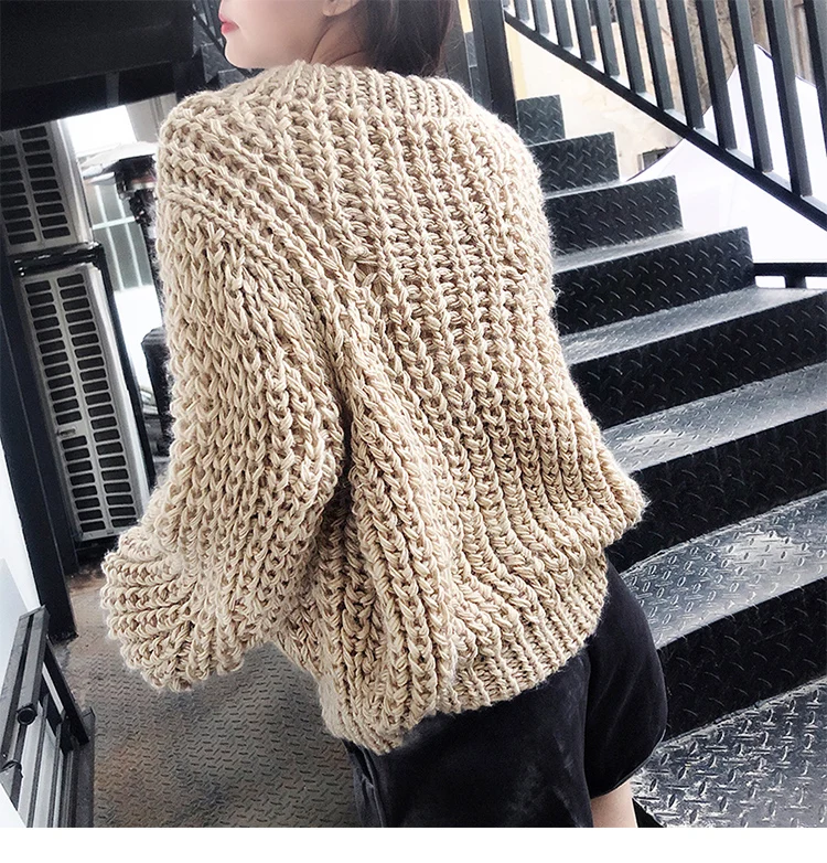 Chinese Factory Oem Odm New Arrival  O-neck High Quality Custom Hand Knit Women Sweater