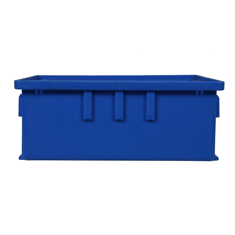 Heavy duty blue colour spares parts boxes stackable warehouse shelf bin plastic storage bins