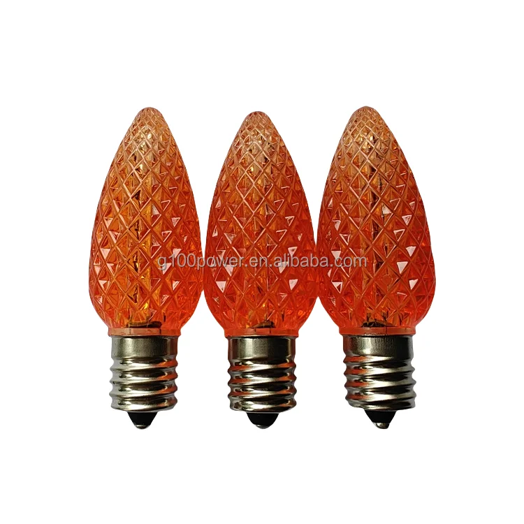 Commercial Outdoor C9 LED Pure White Christmas Lights Bulbs Polycarbonate E17 0.65 Watt 120 Volt for USA Market