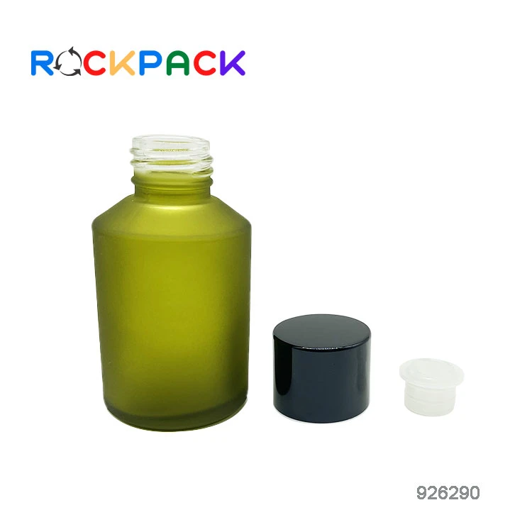 Матовая зеленая косметика для ухода за кожей с закручивающейся крышкой стеклянная бутылка лосьона основы макияжа 15 мл 30 60 125 200