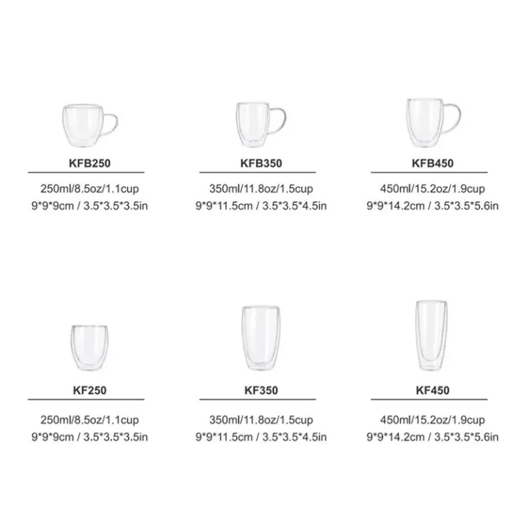IKOO insulated borosilicate glassware tea cup mug double wall glass cups wholesale with logo