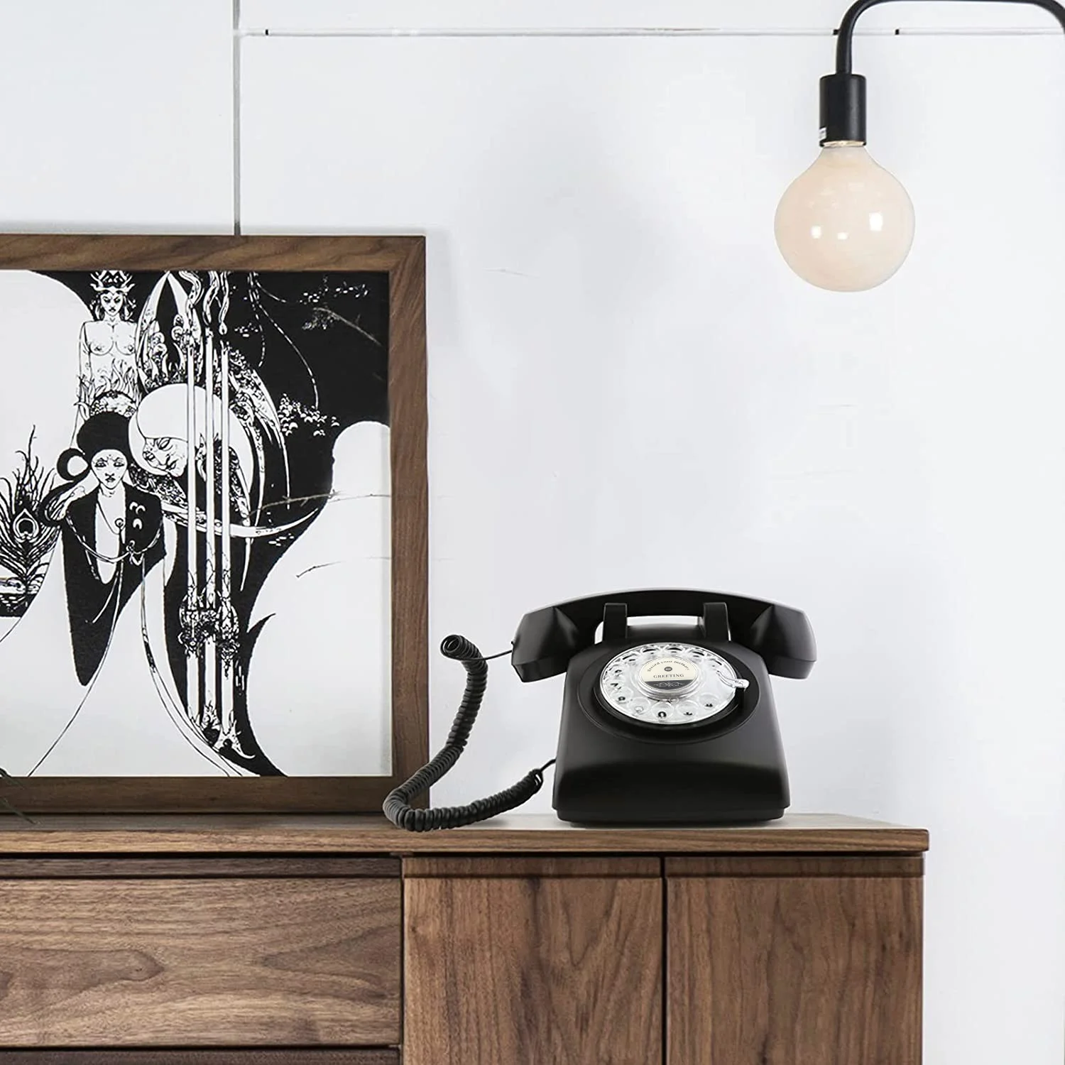 Landline Phone Antique Style Rotary Classic Wedding Telephone Recording Message Guest Book Audio Guestbook Phone