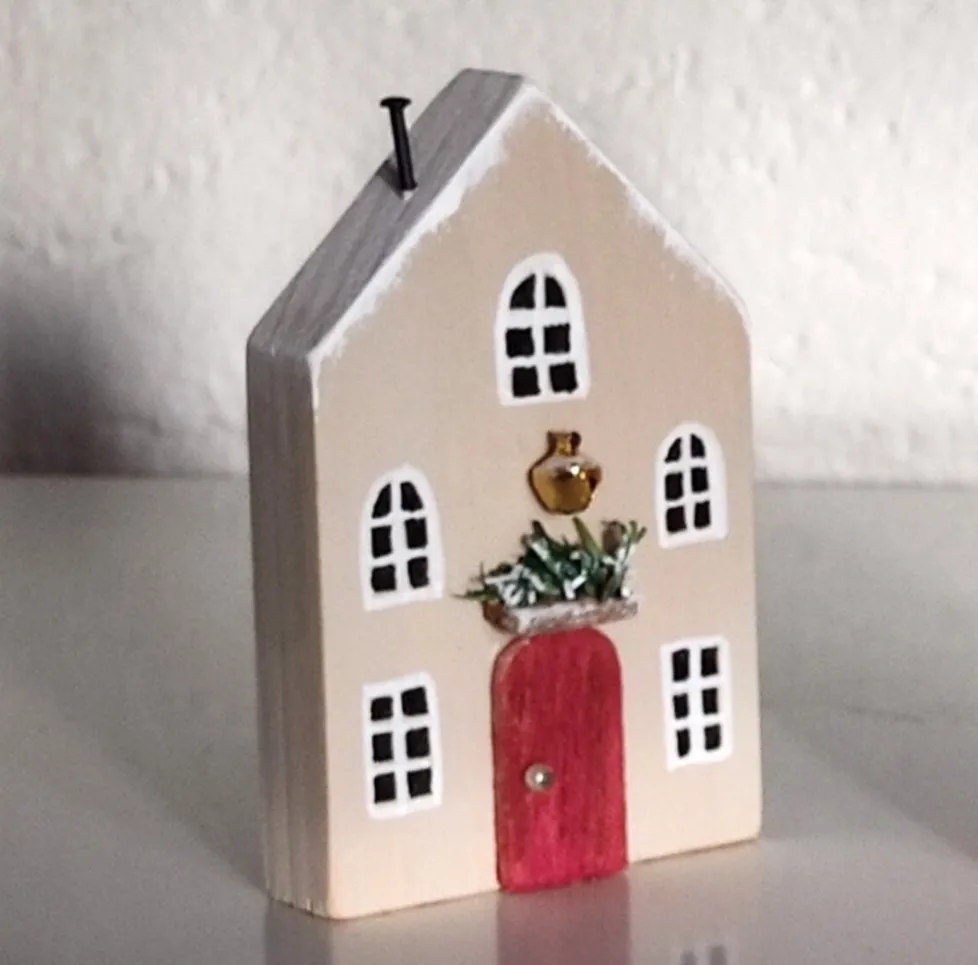 DIY Natual Wood Mini Christmas Wooden Houses Wood Home Decor