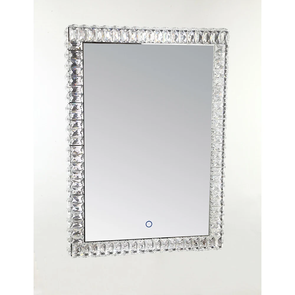 Rectangle Shape Wall Mounted Crystal Vanity Mirror for Home Deco & Make-up