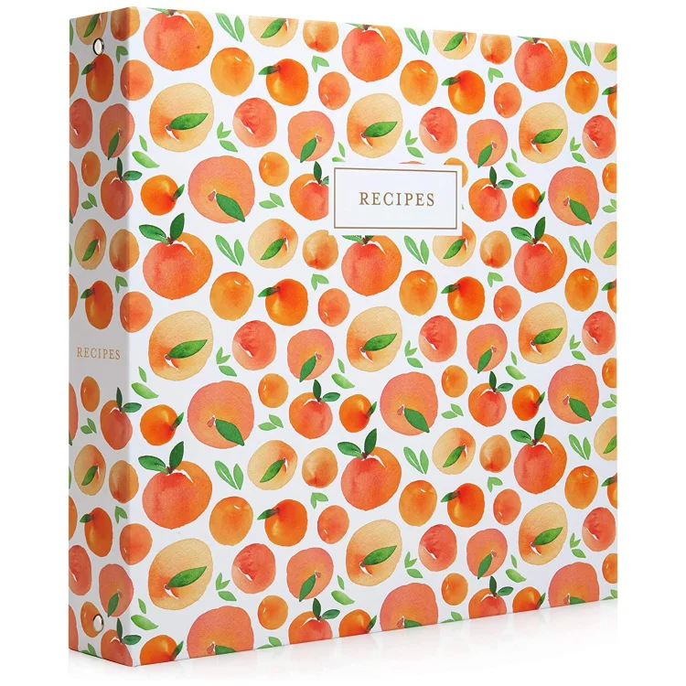 3 Ring Binder 8.5x11 | Full-Page with Clear Protective Sleeves and Color Printing Paper for Family Recipes