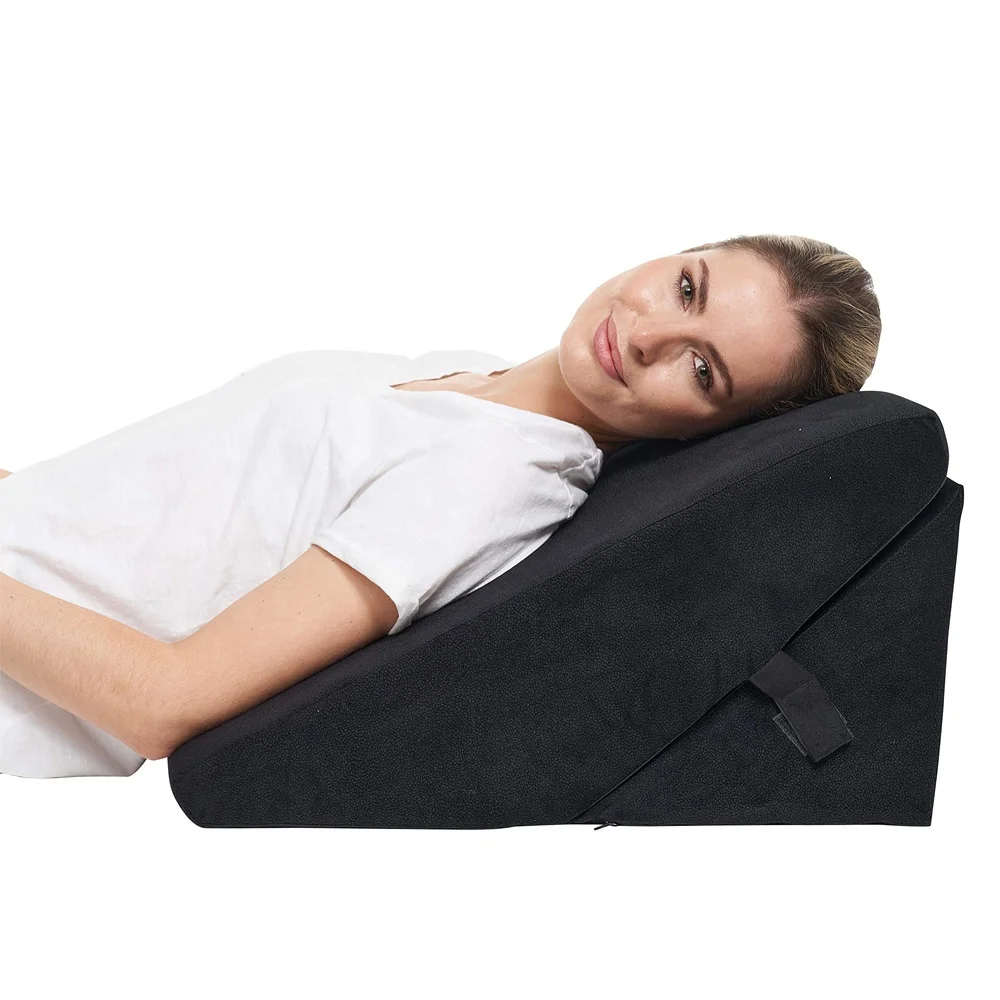 Factory Sale Adjustable Wedge Pillow Ergonomic Memory Foam Wedge Reading Pillow Backrest Cushion Triangle Bed Wedge Pillow