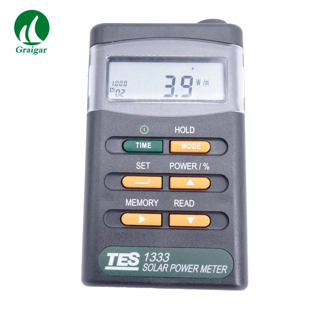 TES-1333 Solar Power Tester Meter  Digital Radiation Detector Test Range 400-1100nm 2000W/m2