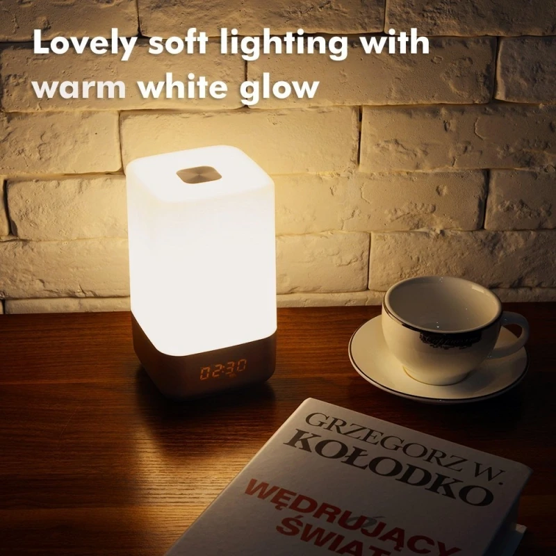 Smart Digital Clock LED Colorful Mood Light Alarm Clock For Bedroom Sunrise Simulation Wake Up Light