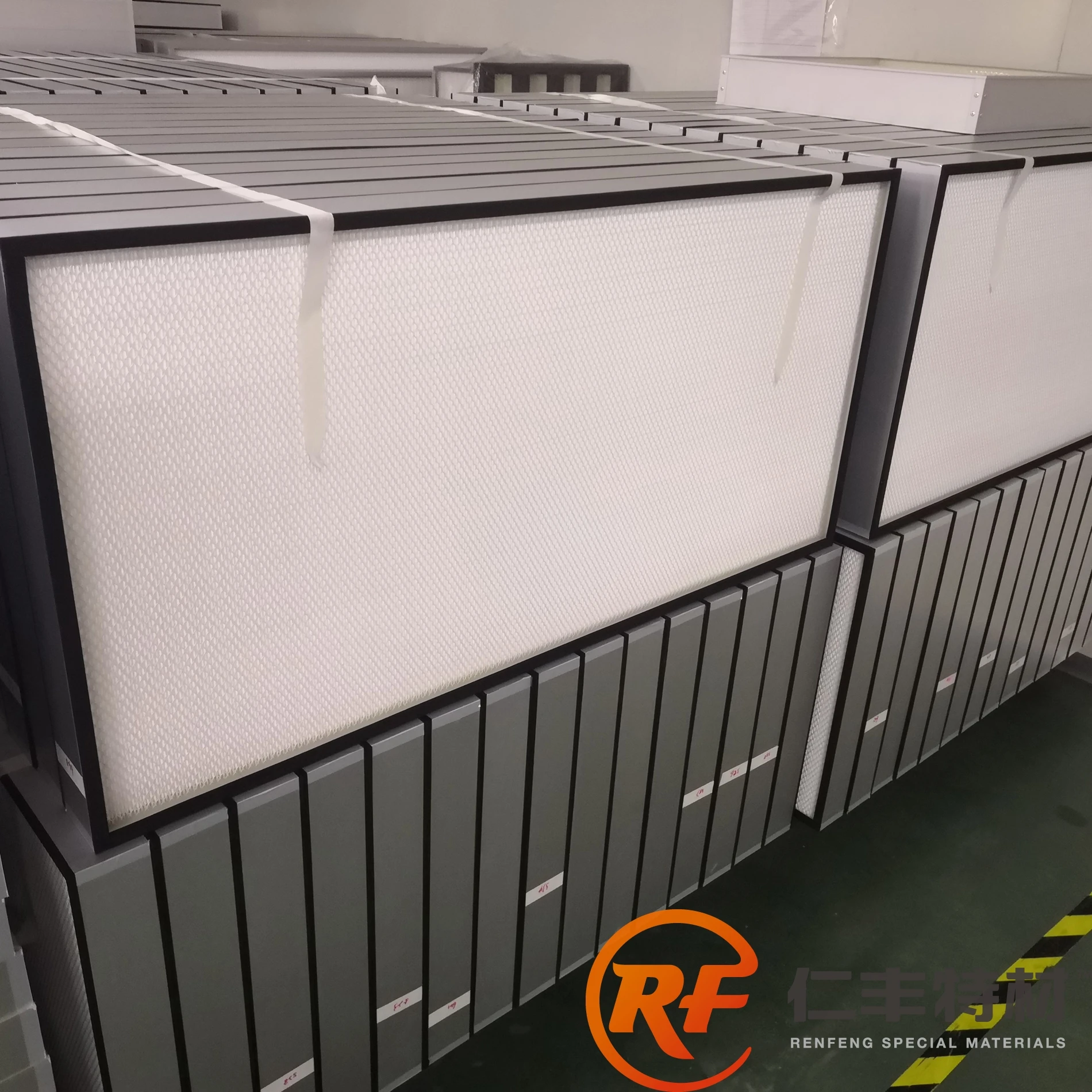 Deep pleated mini pleat hepa filter use fiberglass air fitler paper.