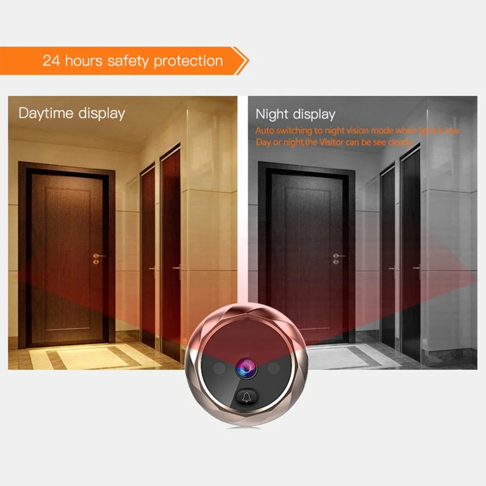 Digital HD Camera Doorbell Video Intercom Night Vision Smart Electronic Peephole Viewer
