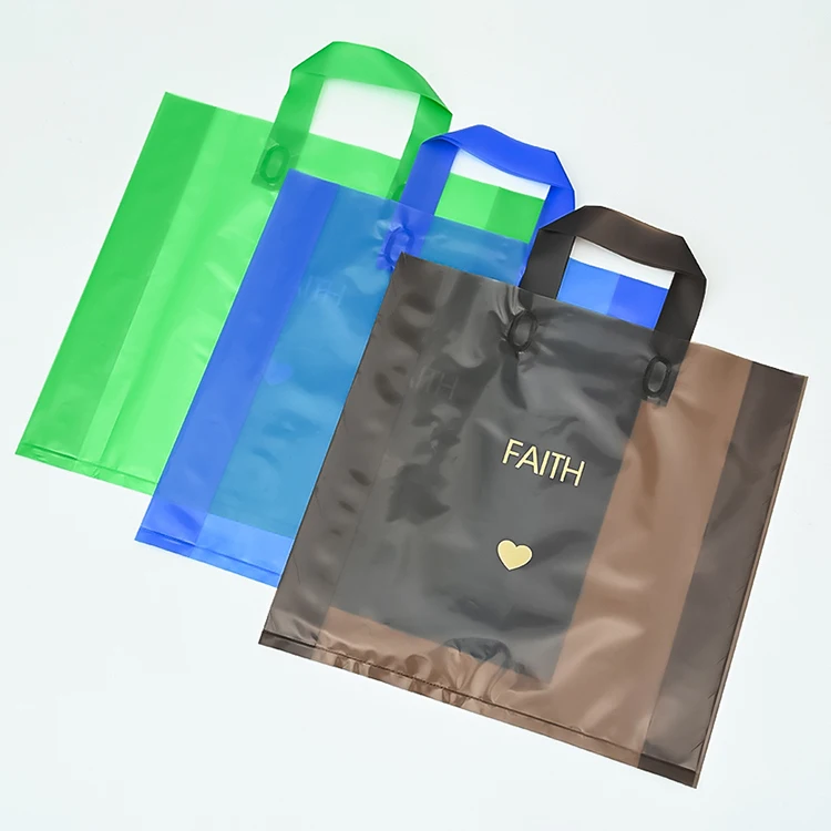 Custom Printed Logo Design Ldpe/hdpe Handle Plastic Bag Die Cut Bag Shopping Bag For Clothing/shoe Packing