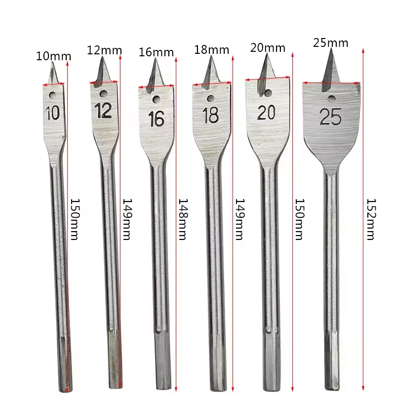 Perfactool Hot Sale Flat Wood Spade Drill Bit Center Gun Drill Bit with Black Oxide and Zinc Finish for Woodworking