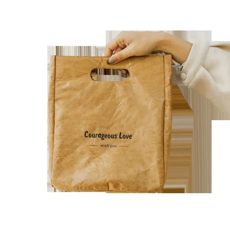 Custom Cooler Lunch Bag Waterproof Thermal Insulated Washable Dupont Tyvek Paper Lunch Cooler Bag for Kids adults women