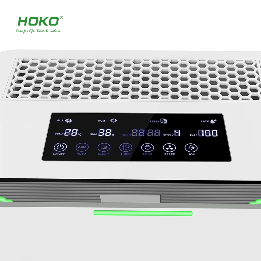 Big display& LED touch screen Ozone Pet Portable  Home Smart Air Purifiers