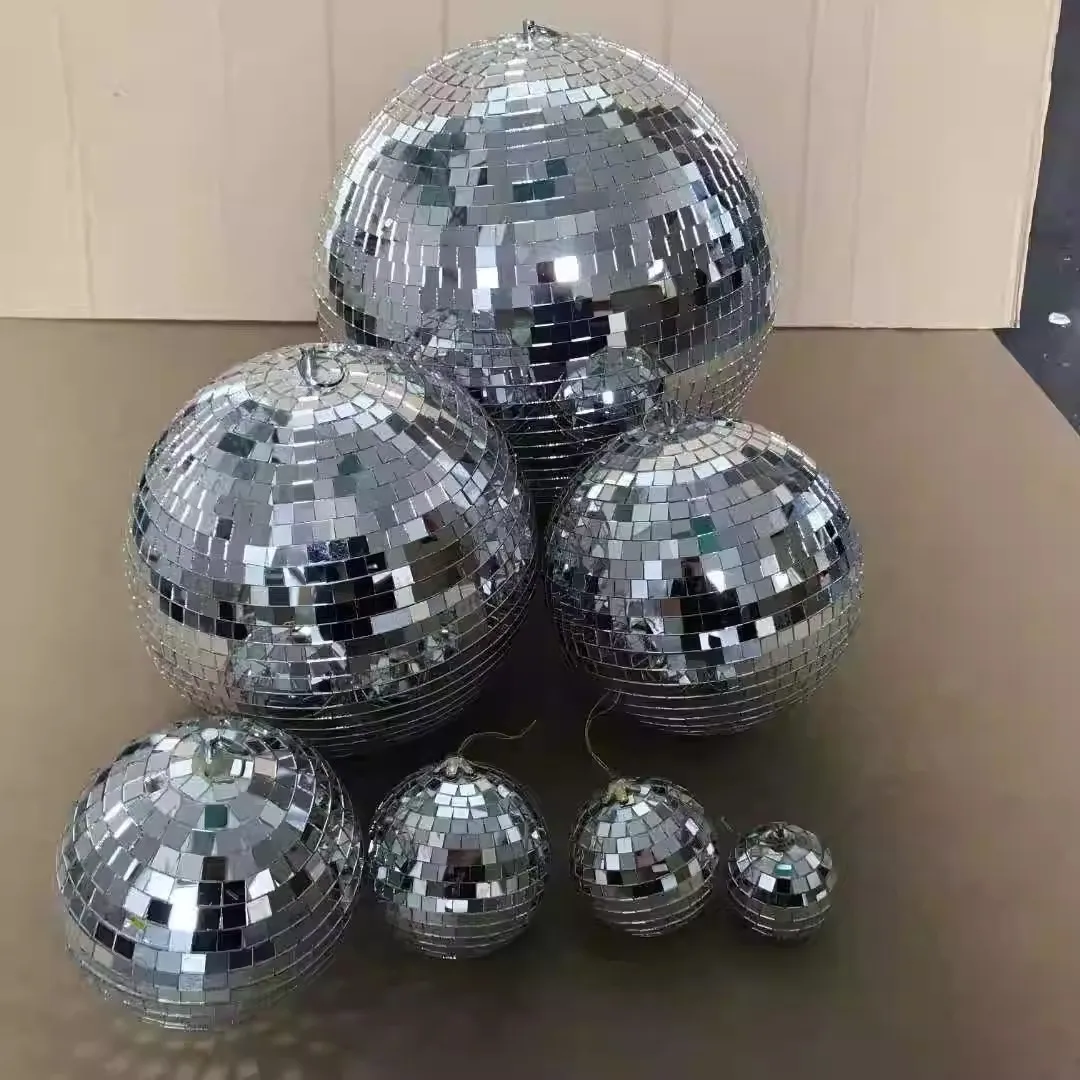 China factory price Mirror Ball 30cm to 100cm Gold/Silver Disco Glass Ball with Motor for nightclub party