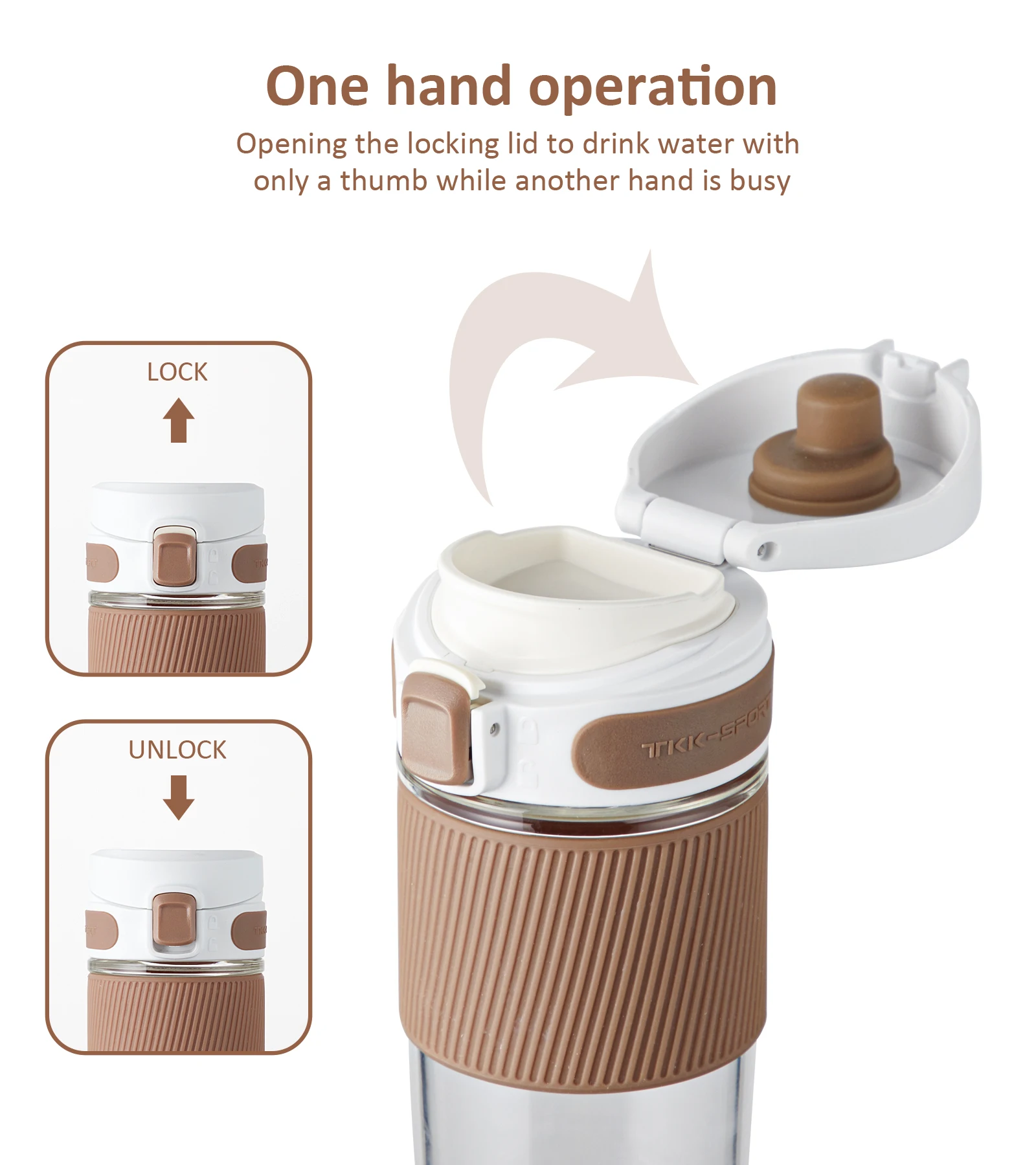 16 OZ Leak Proof Reusable with Silicone Sleeve - BPA Free Coffee Cup Glass Coffee Mug