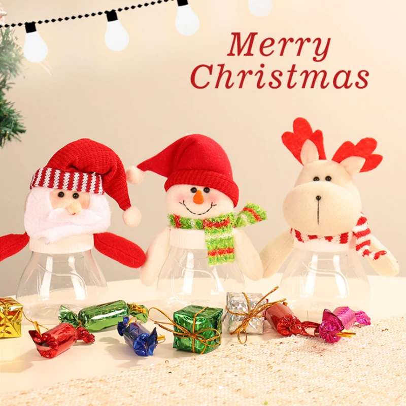 New Creative Christmas Gifts Candy Box Christmas Decorations Santa Snowman Elk Candy Jar