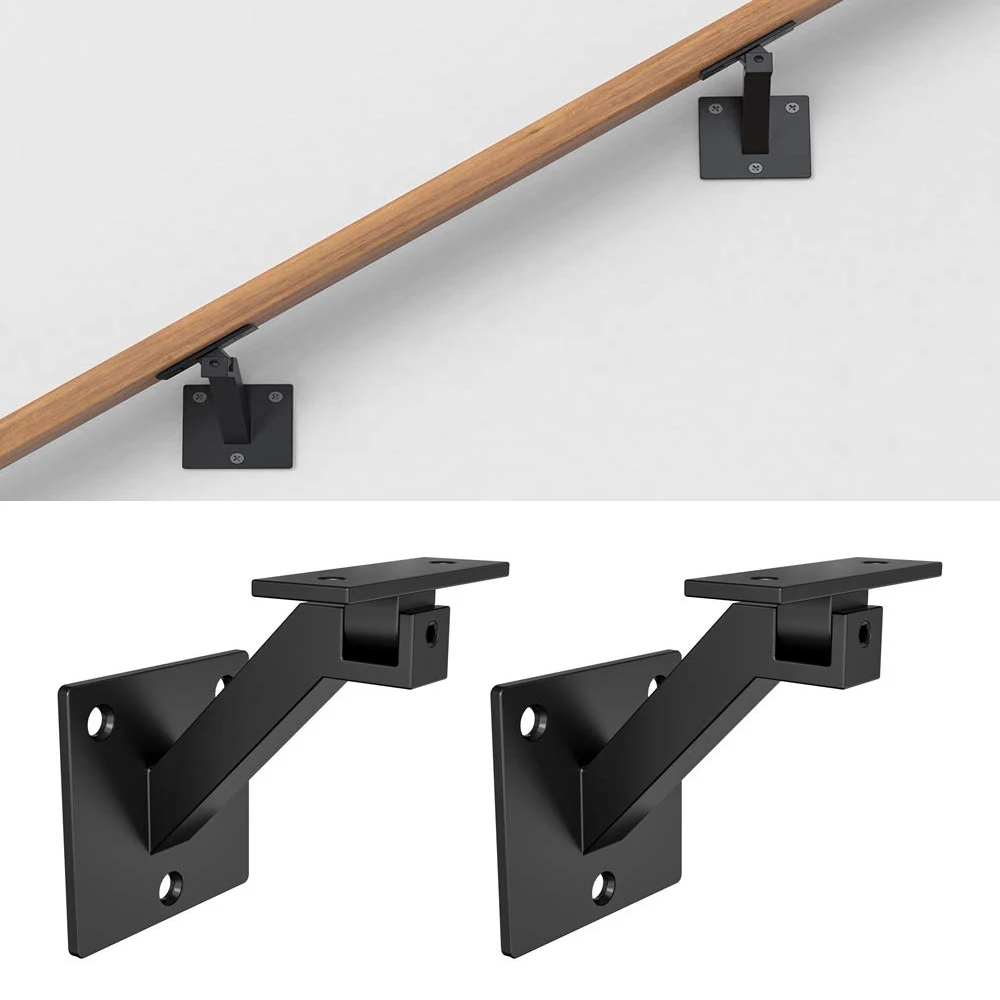 Adjustable Handrail Bracket Wall Mounted Steel Metal Railing Stairway Support DIY Easy Installation Stair Accessories Hardware