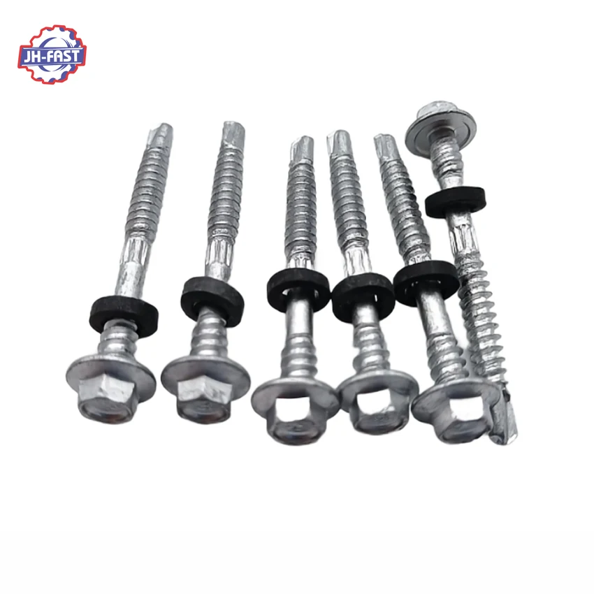 Roofing screw manufacturers hex head self drilling tek screws with epdm sealing washer double threaded self drilling screw