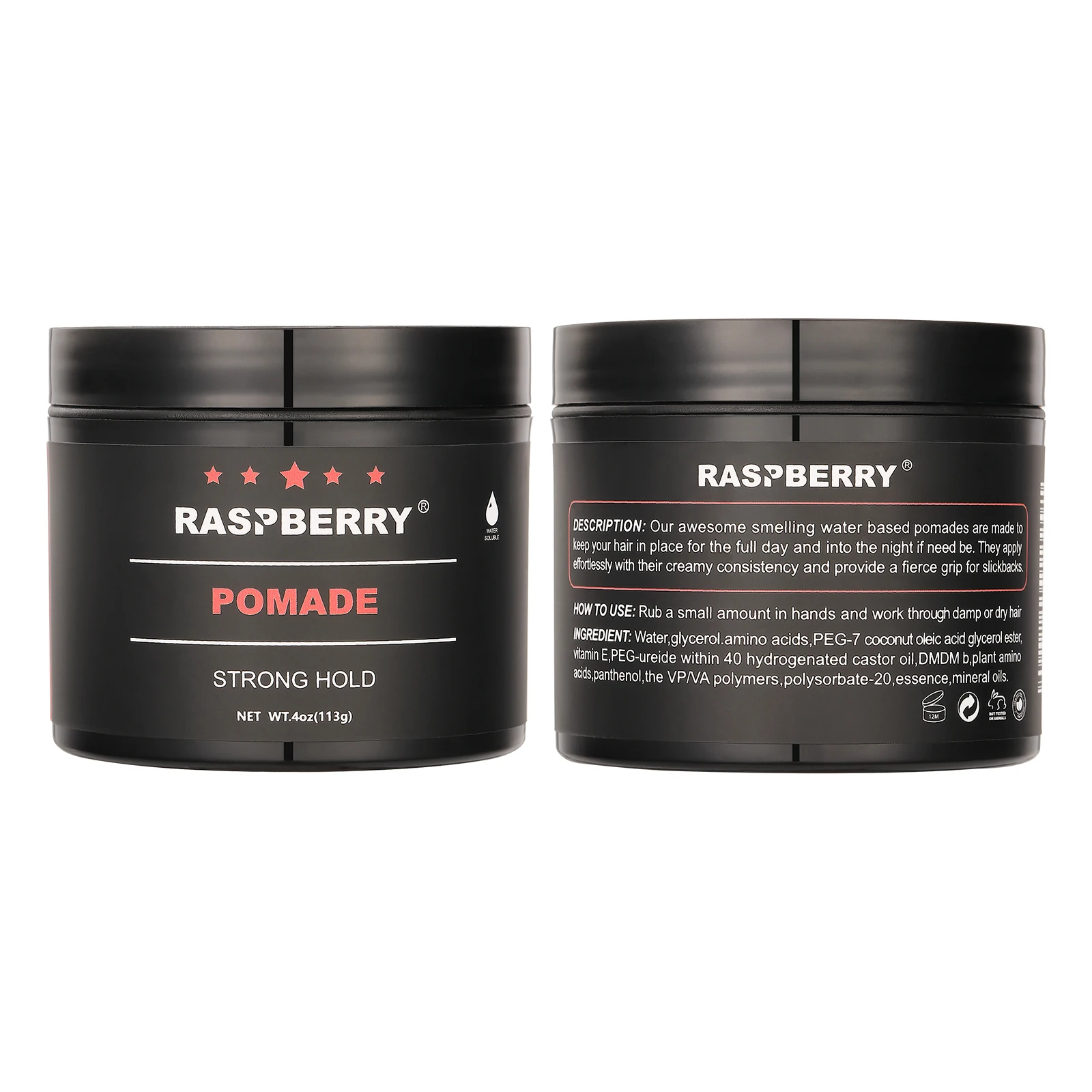 Medium Shine Water Based Wax Like Flake Free Hair Pomade for All Hairstyles