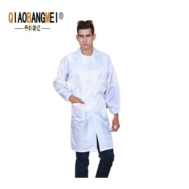 
Dust proof Antistatic apparel White ESD lab coats for Cleanroom 