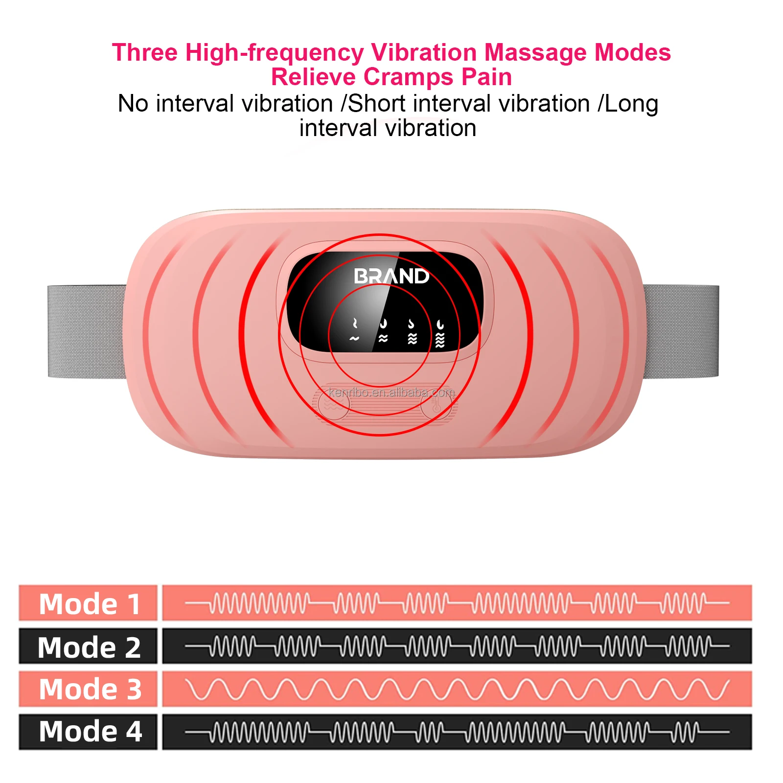 OEM hot sale electric warmer waist heat pad period menstrual pain relief device waist relieve massager belt for women