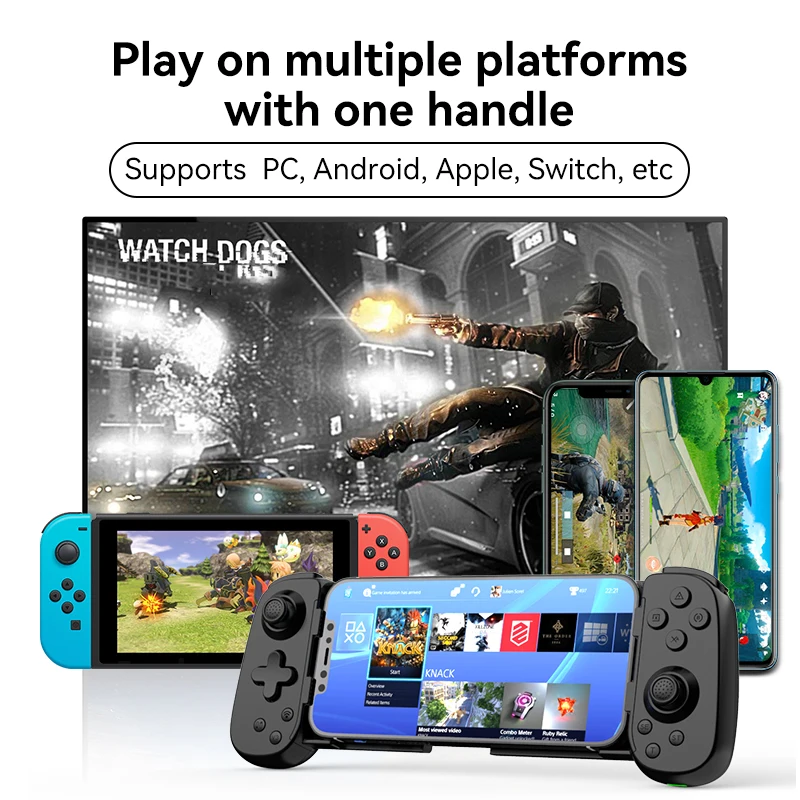 RALAN Newest Mobile Game Controllers D6 Stretchable Wireless Phone Handle Joypad BT Gamepad