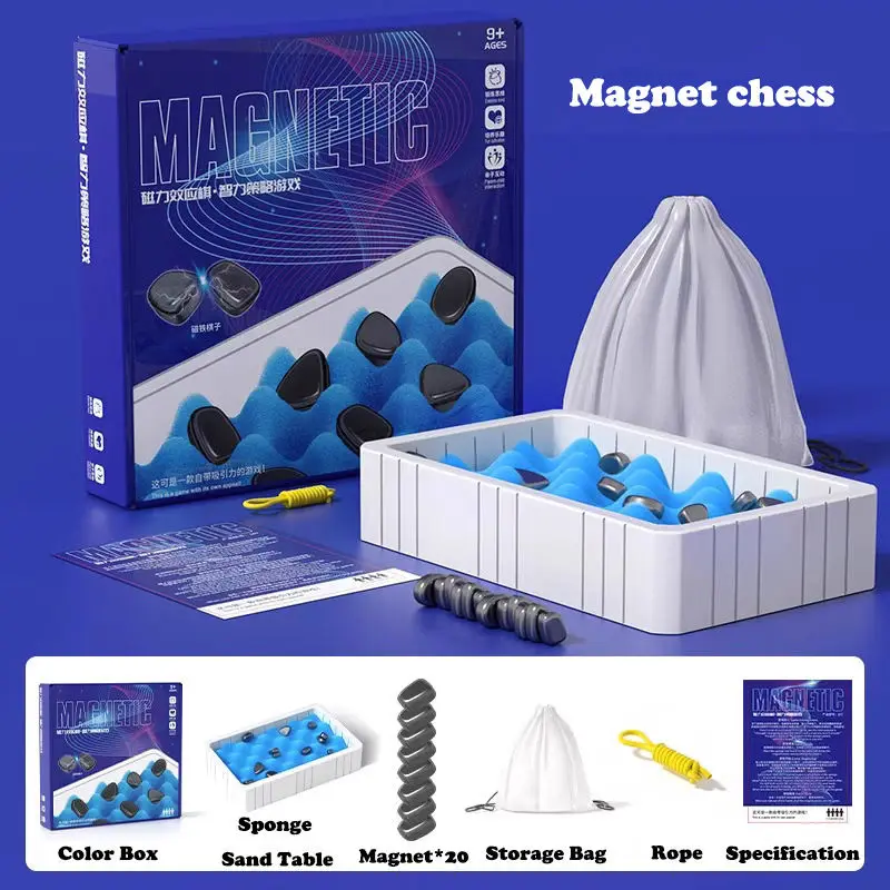 Magnetic effect chess Board Game Children toy thinking logic training magnetic chess for Family interactive board game