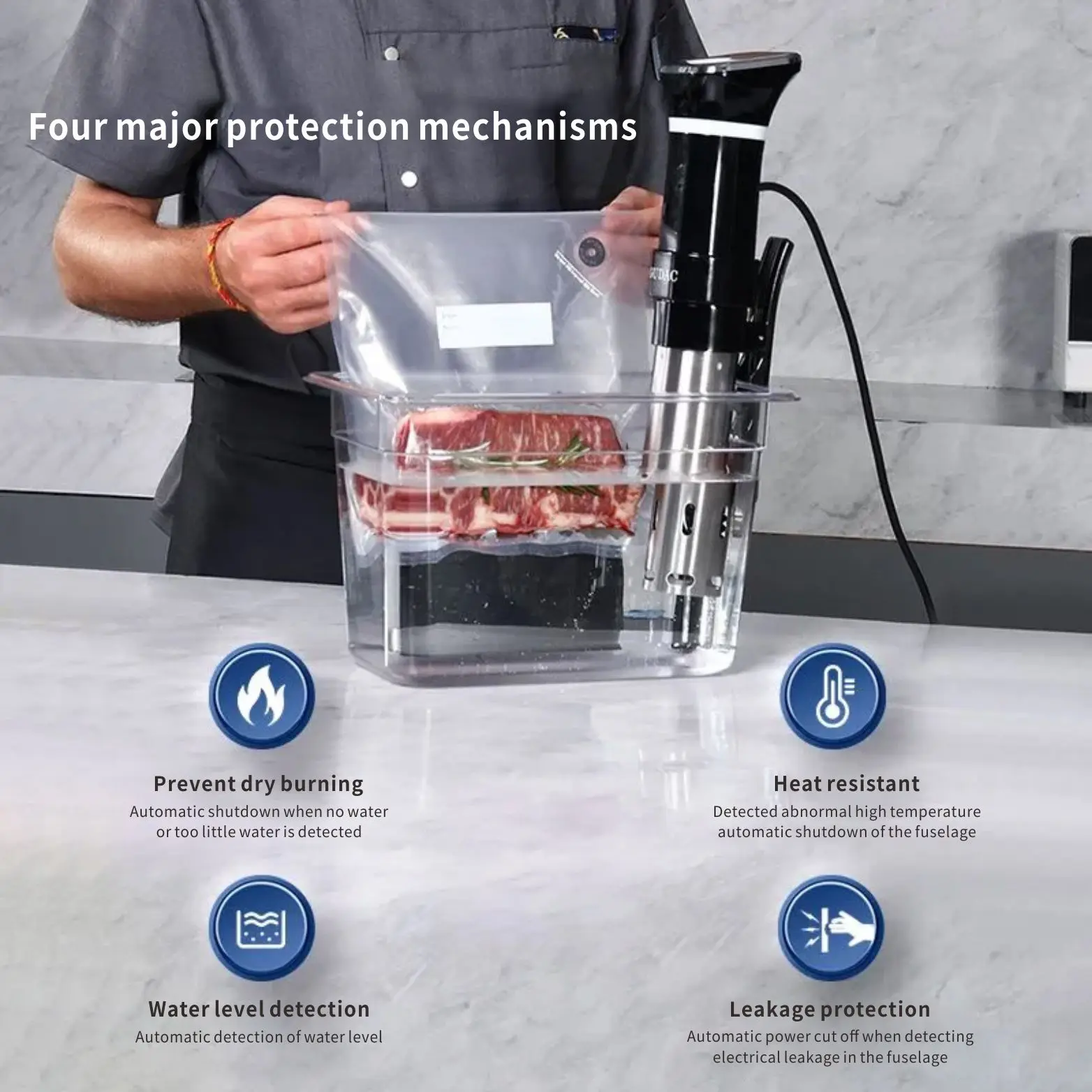 Электрический погружной циркулятор кулинарная машина Sous Vide WIFI с точным управлением вакуумная пищевая плита Мультиварка