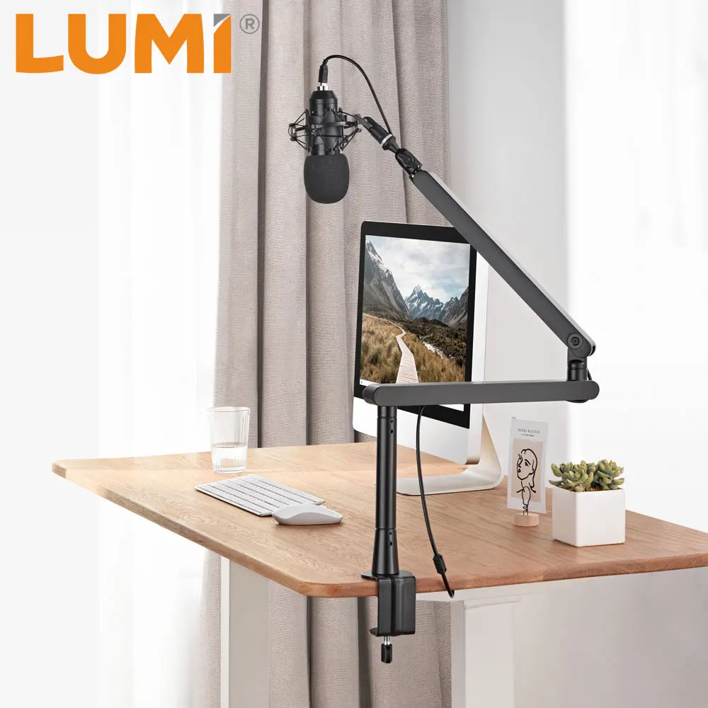 MDS15-2 2023 New Aluminum Professional Studio Microphone Boom Arm Adjustable Microphone Mic Stand Mount For Live Streaming