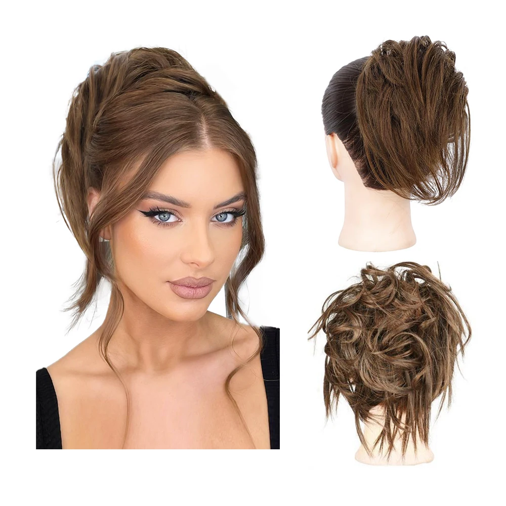 Wholesale Women Large Small Ring Style Easy Hair Bun Foam Sponge Nylon Hair Donut Bun Maker for Hair Styling