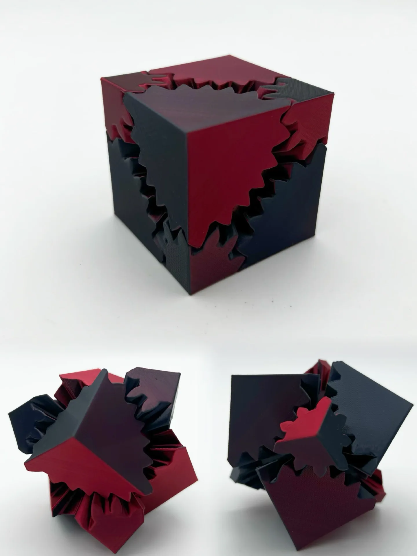 3D Printed Fidget spine Gear Cube  Stress Anxiety Relief Toys Fidget Toy
