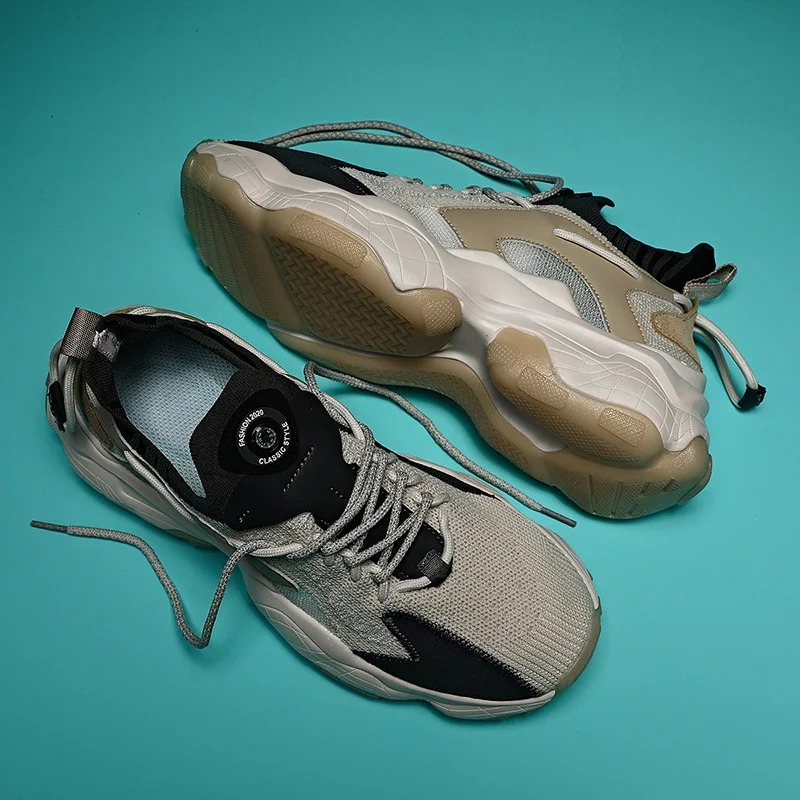 
High Quality Dad Shoes Breathable Knitting Upper Casual Sneaker Daily for Men Summer EVA PU Running Shoes Winter Rubber Autumn 