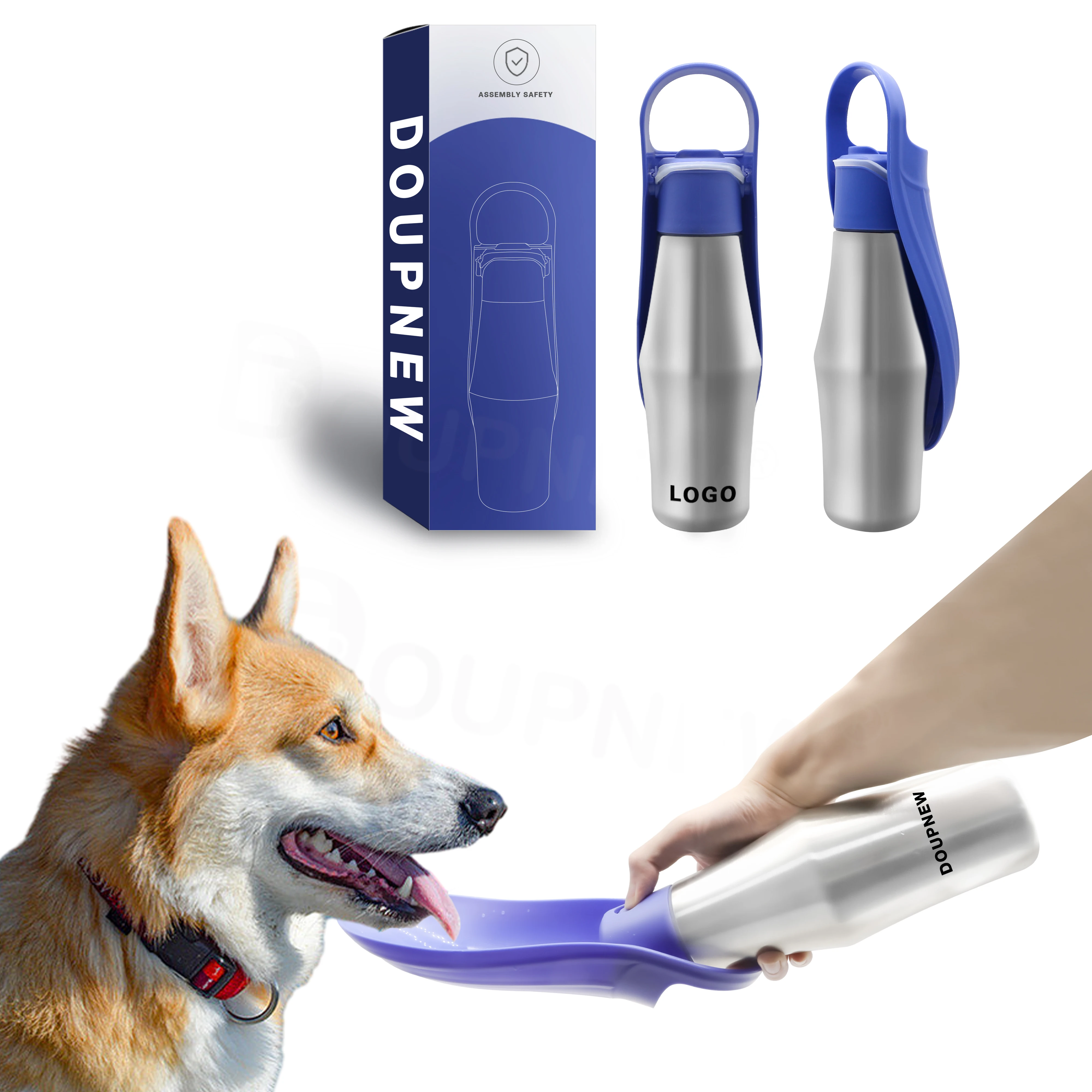 Hot Animal Products Stainless Steel Dog Bottle Travel Portable Pet Dog Drinking Water Bottle Dog Water Bottle With Lid