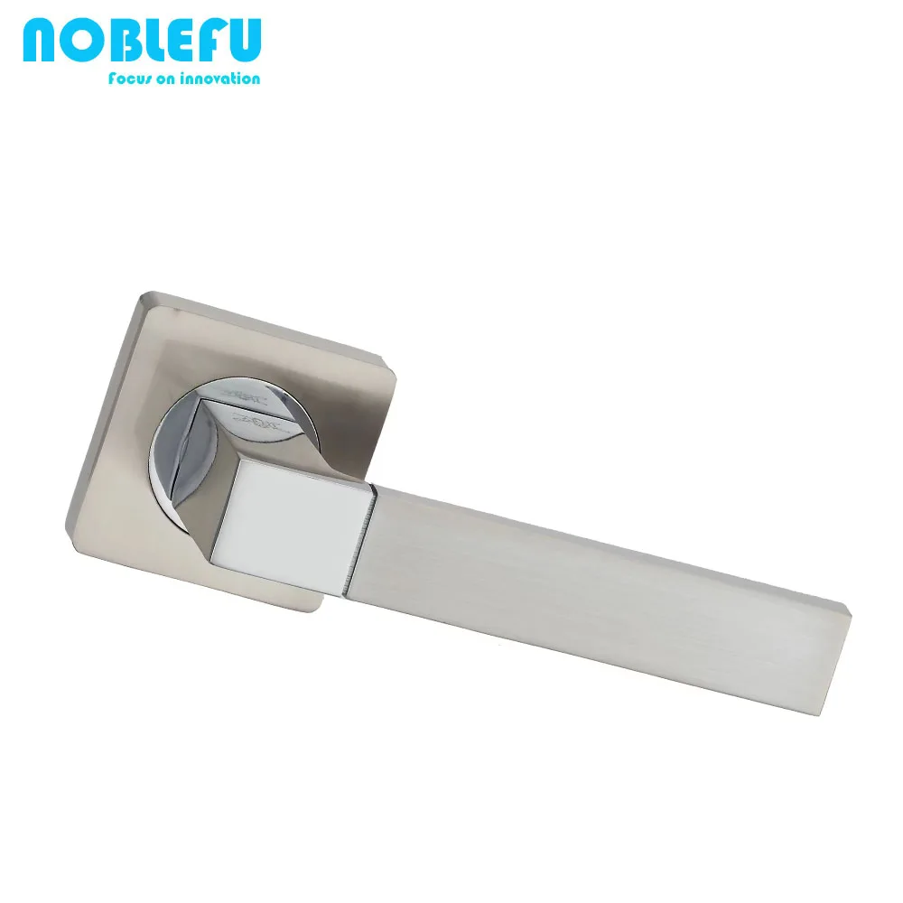 Simple modern European matte silver door handle lock core split silent room aluminum door handle lock set