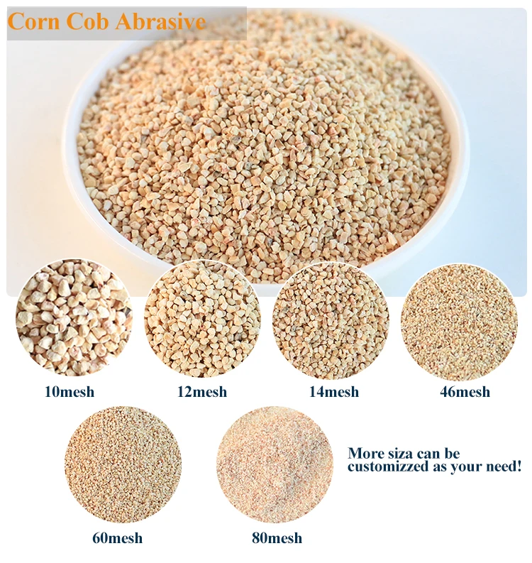 Factory sale crushed corn cob granules abrasive corn cob grit
