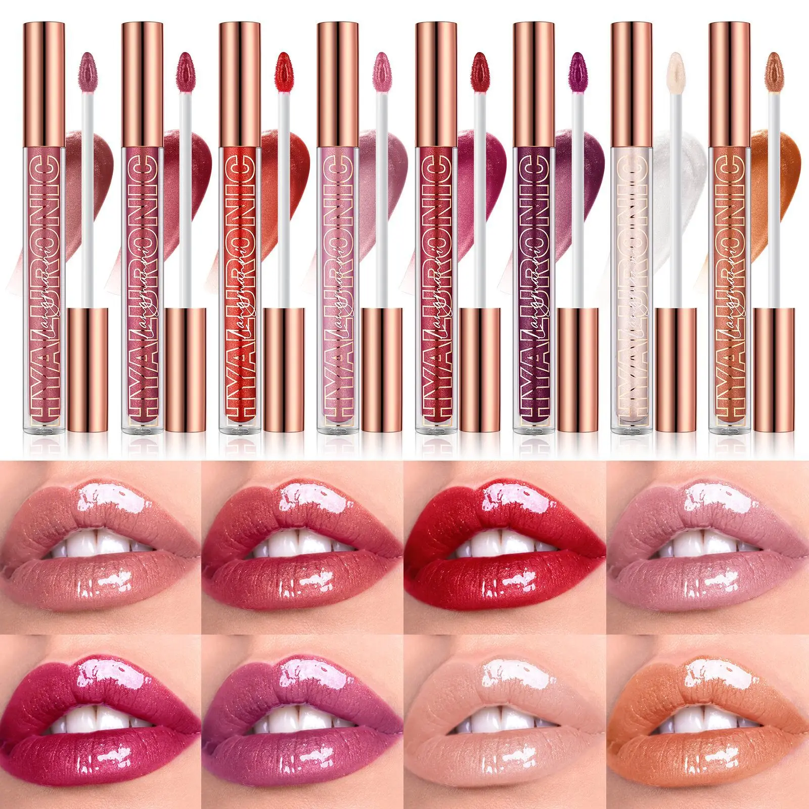 korean make up hyaluronic mirror glitter shine liquid lipstick tinted lip glaze stain lip gloss plumper shimmer lipgloss makeup