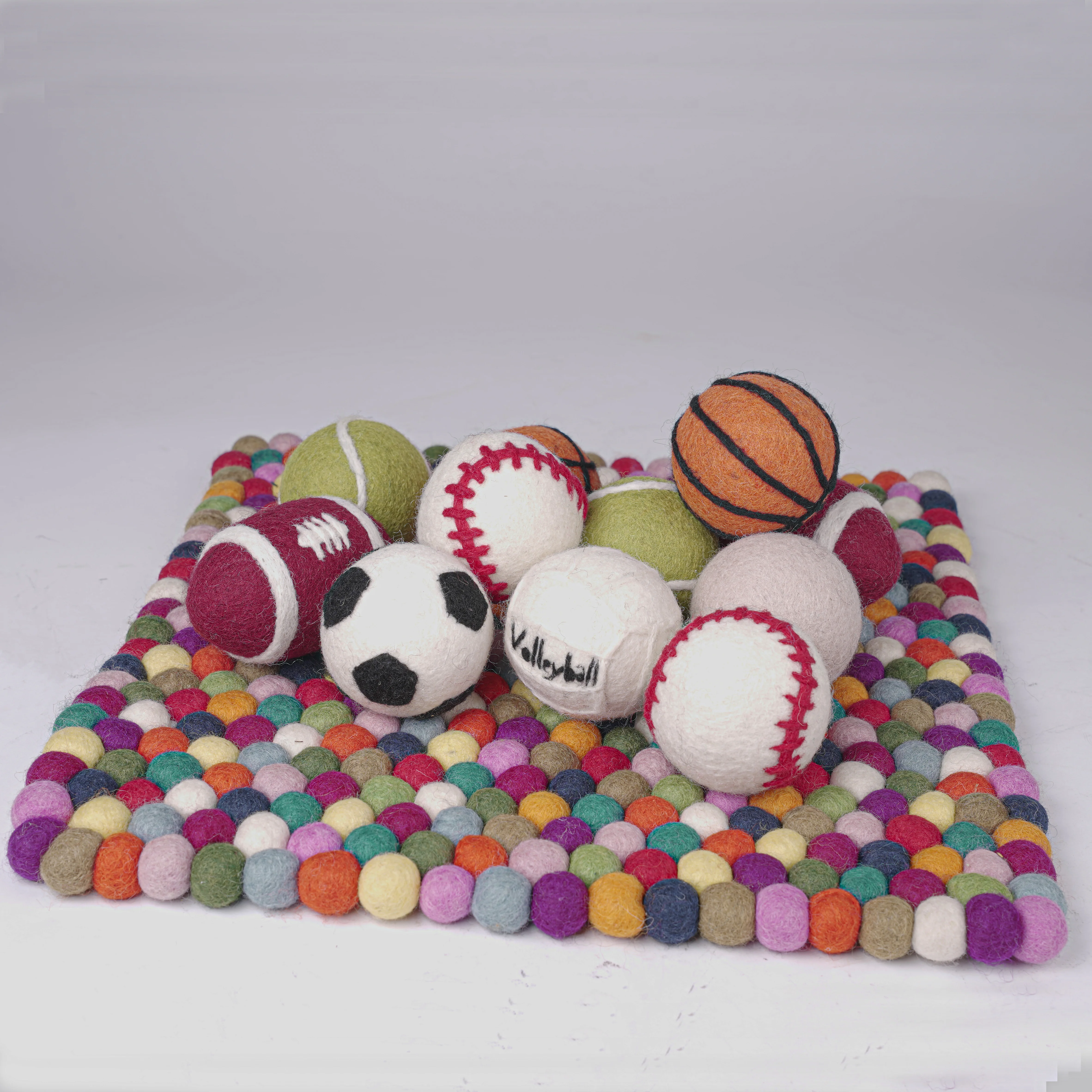 Felt Sports Balls Football, Basketball, Volleyball, Rugby Ball, Baseball, Tennis Ball Handmade eco friendly Montessori toys