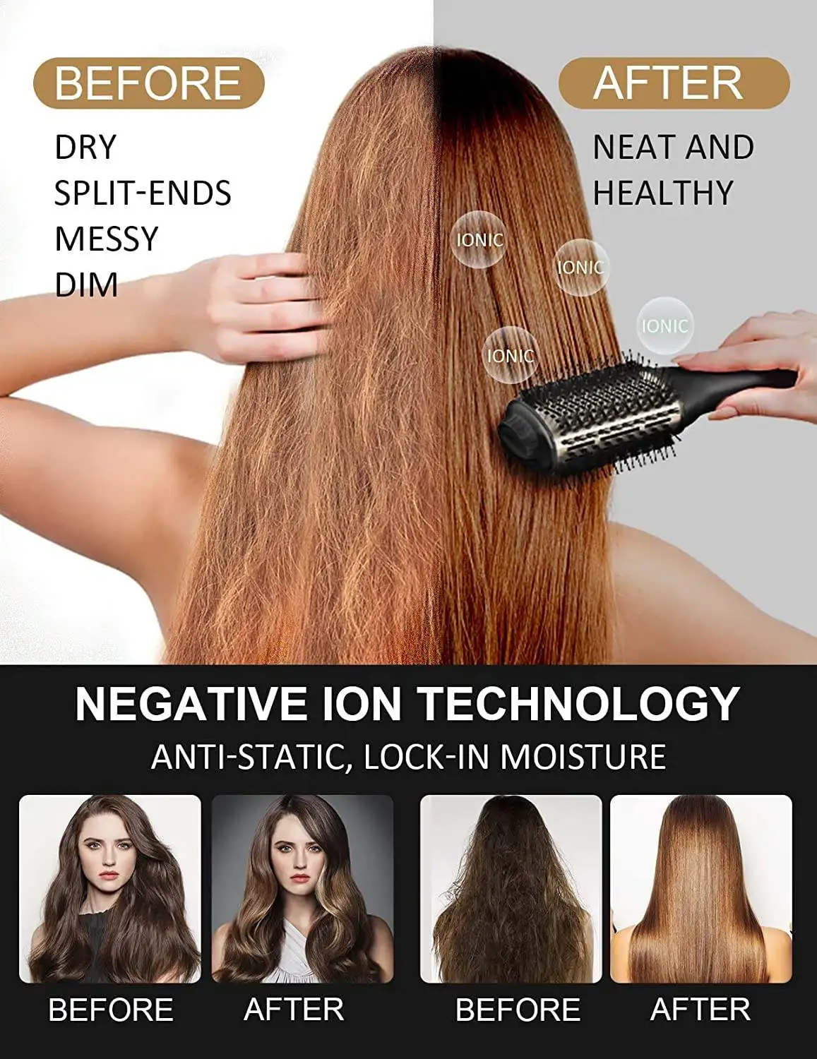 Professional Multi-Functional Blowout Revlon One Step Hair Dryer Brush Hot Air Volume Brush Blow Dryer Comb