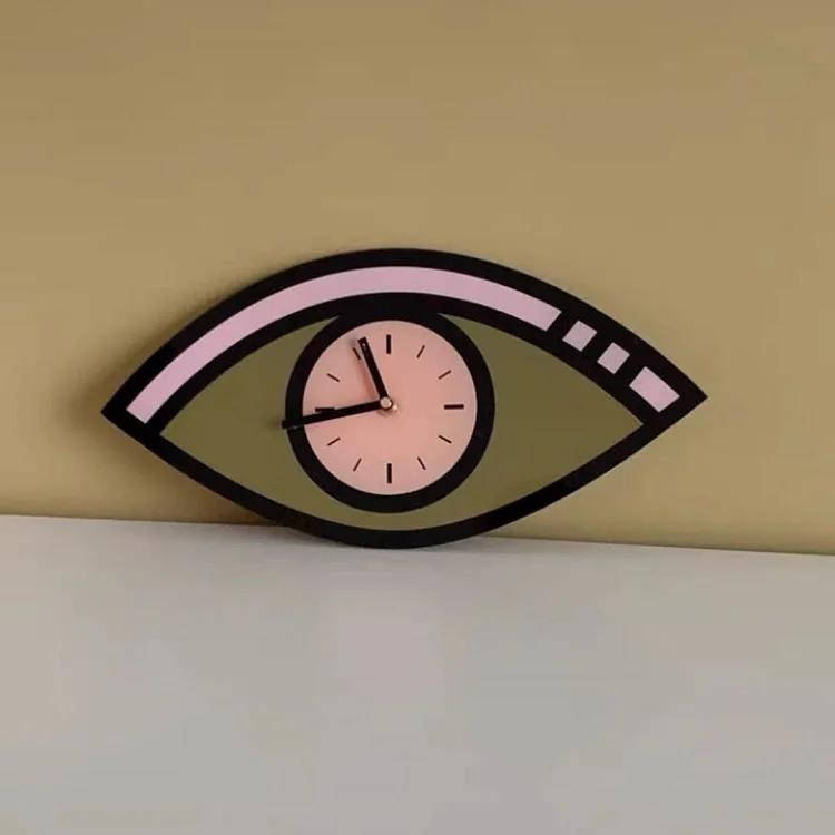 Big eye modern design wall clock home decoration factory plexiglass hanger clock for living room cafe office