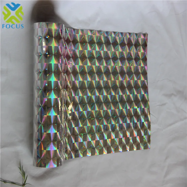 Waterproof Holographic Film Rolls And Transparent Holographic Cold Laminating Film