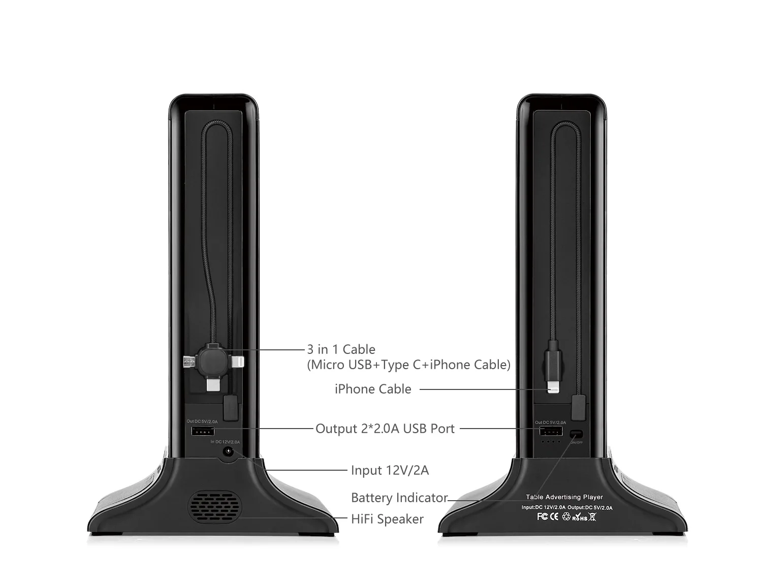 affordable table top 7 lcd vertical screen CMS software Wifi Android Digital restaurant Menu media player Advertising display