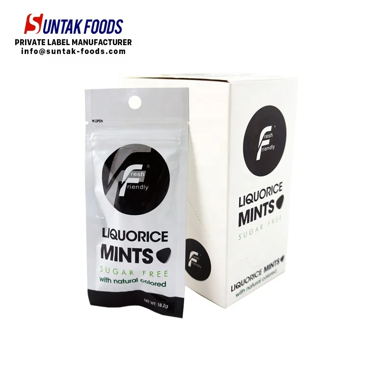 Factory Direct Sale Bulk Fresh Friendly Sugar Free Liquorice Mint Confectionery Hard Tablet Licorice Candy