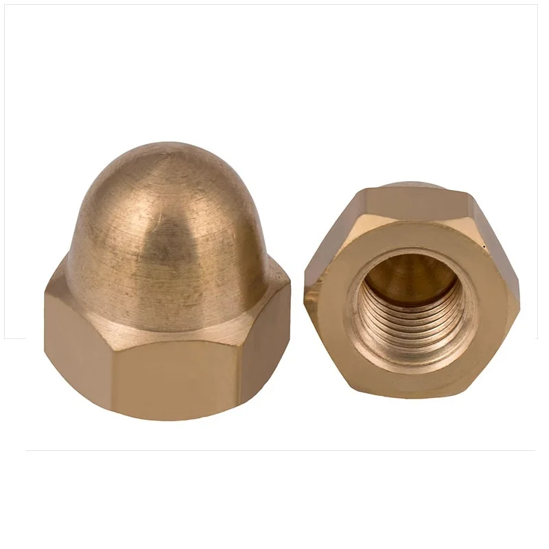 Надежное качество простая медная латунная бронзовая гайка с куполообразным шестигранным колпачком для каменного болта DIN1587