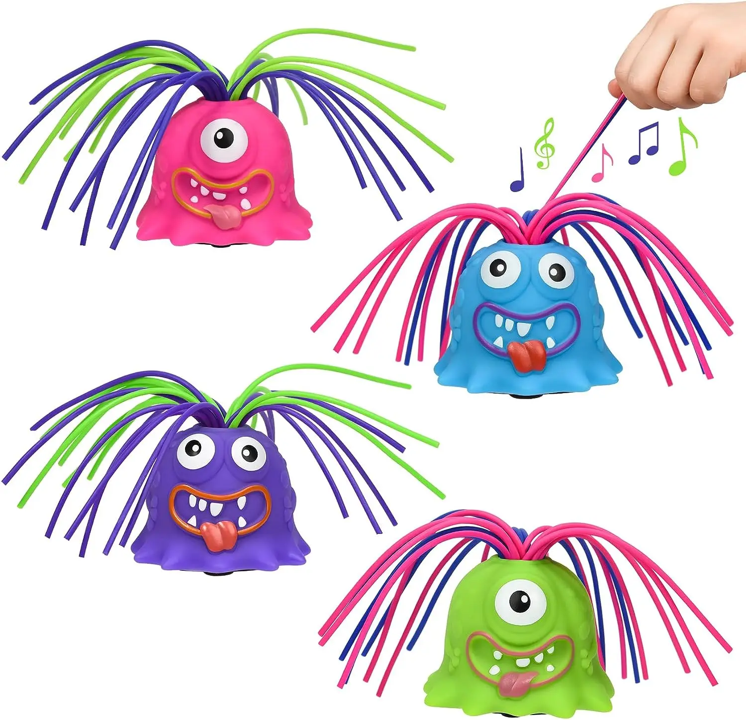 2023 New Innovative Design Funny Gag Joke Gifts Fidget Toys Squeeze Screaming Monster Pull Its Hair Toys For Kids