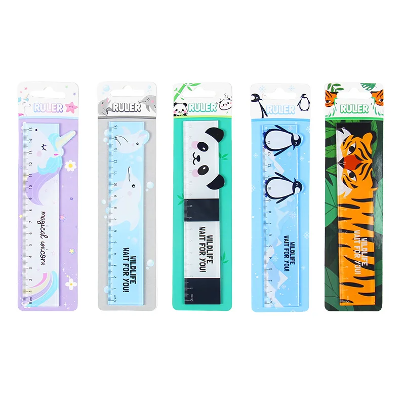 15cm Clear Sturdy Acrylic (PS Plastic) Ruler Set Easy-to-Read School Office Measurement Tool with Accurate Marking Kids Students